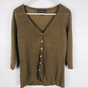 TOMMY BAHAMA | Brown Button- Down Blouse